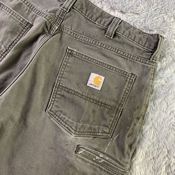 Carhartt Pants Mens 36x32 Brown Relaxed Fix Rugged Flex Distressed Workwear - Picture 1 of 15
